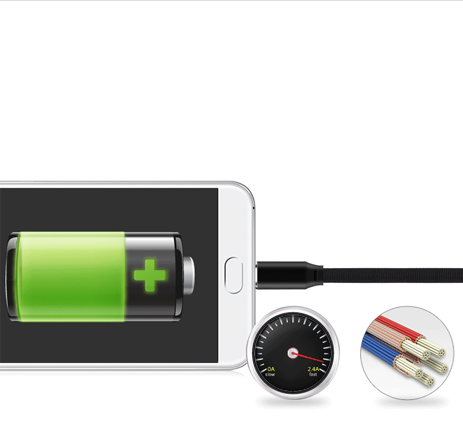 u209 flat nylon braided smart power off lightning