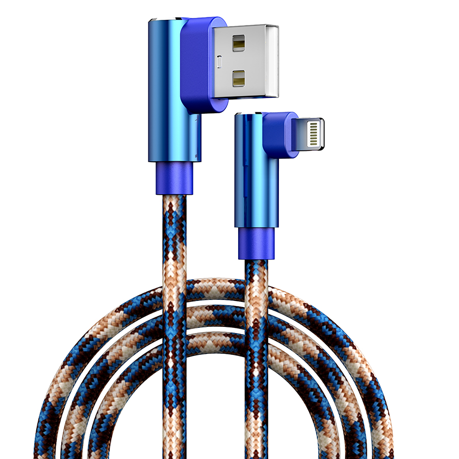 U189 Camo right angle reversible USB A and reversible lightning usb